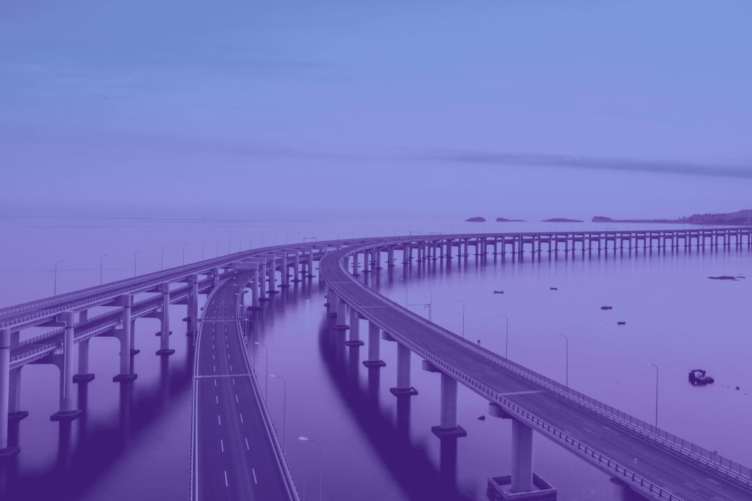 a long highway bridge over water